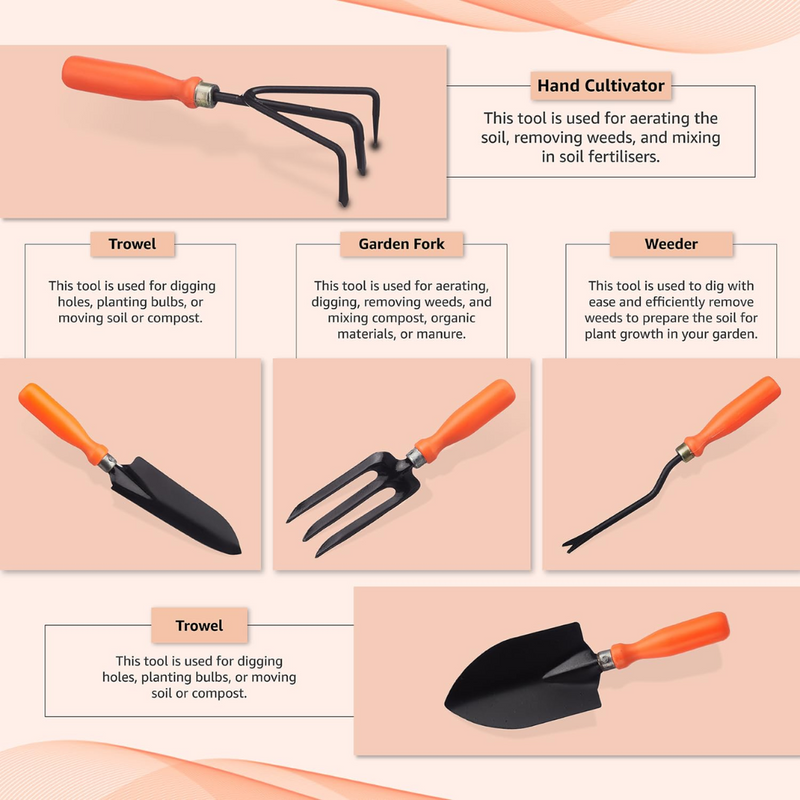 Gardening Tool Kit - Set of 5 ( Plastic Handle)