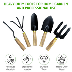 Gardening Tool Kit - Set of 5 ( Wooden Handle)